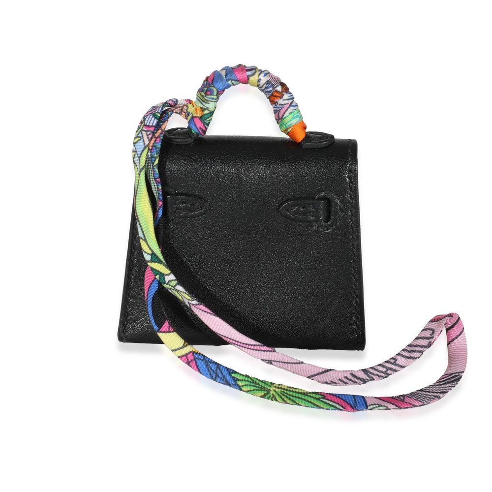 Hermes Black Tadelakt Micro Mini Twilly Kelly Bag Charm PHW - Picture 3 of 4